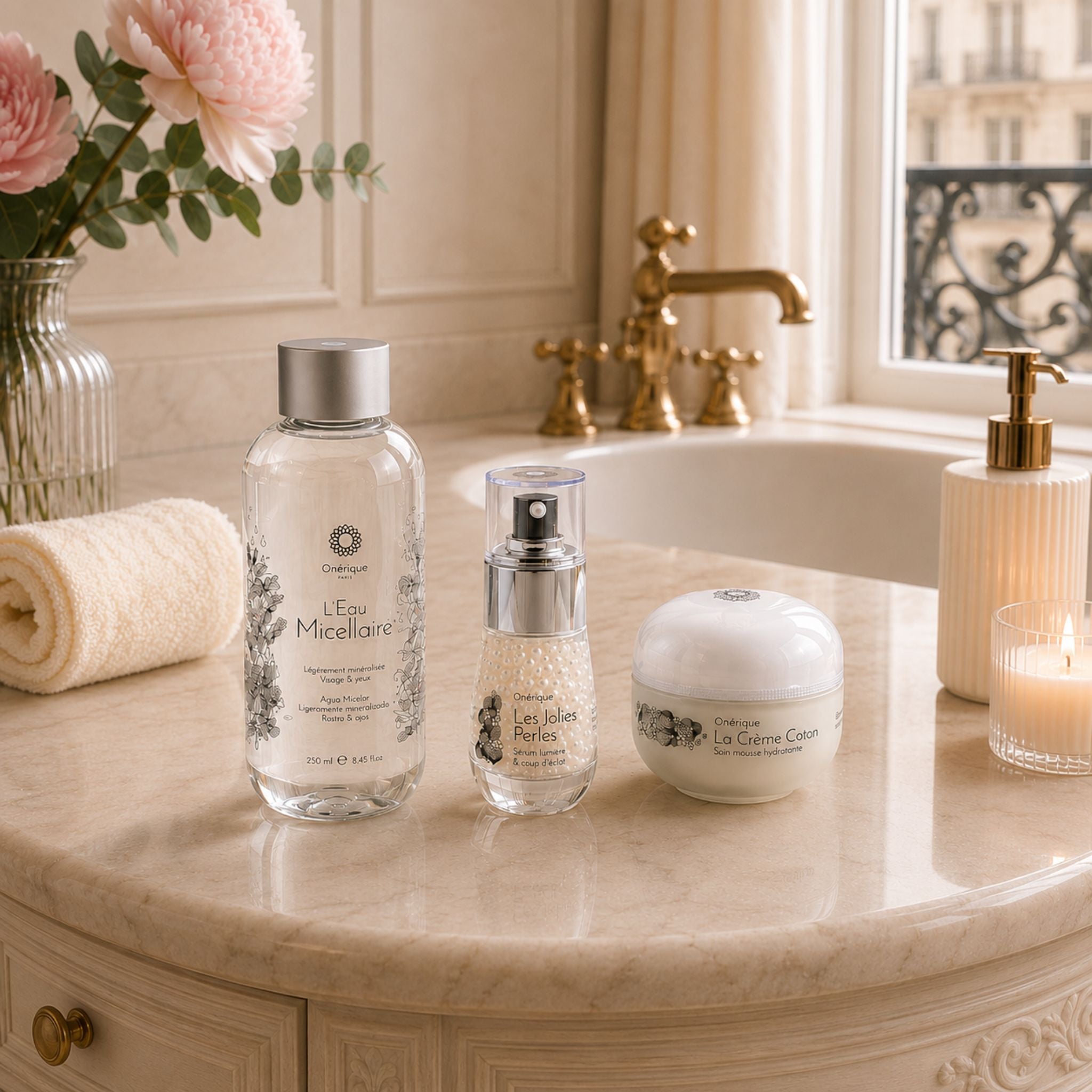 Productos del Ritual de Cuidado Diario de Onérique para la rutina facial.